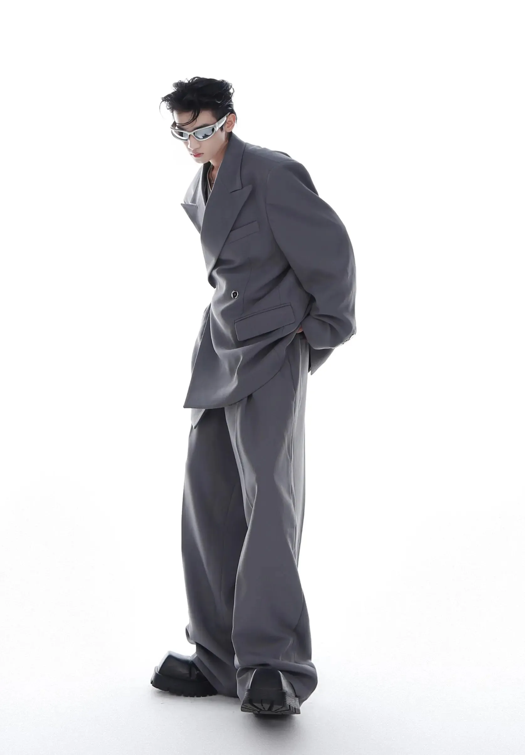 【23s Feb.】High Shoulder Black/Grey Jacket
