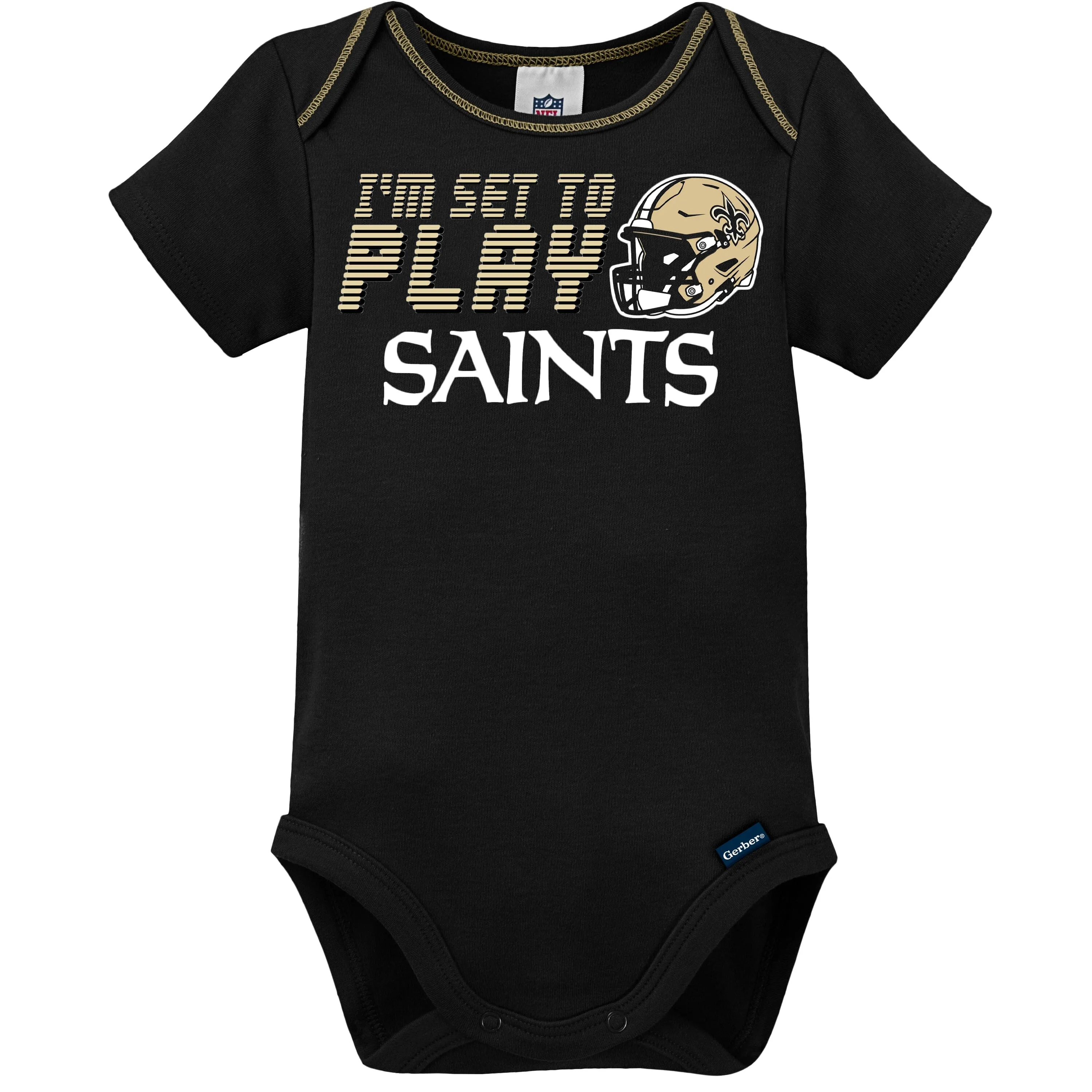3-Pack Baby Boys Saints Short Sleeve Bodysuits