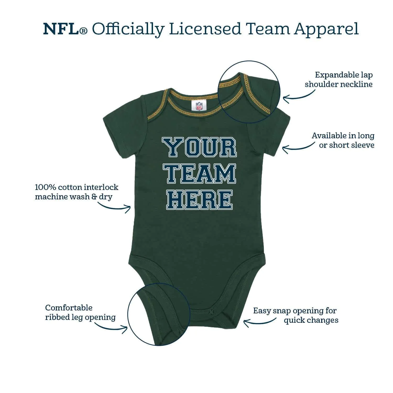3-Pack Baby Boys Saints Short Sleeve Bodysuits