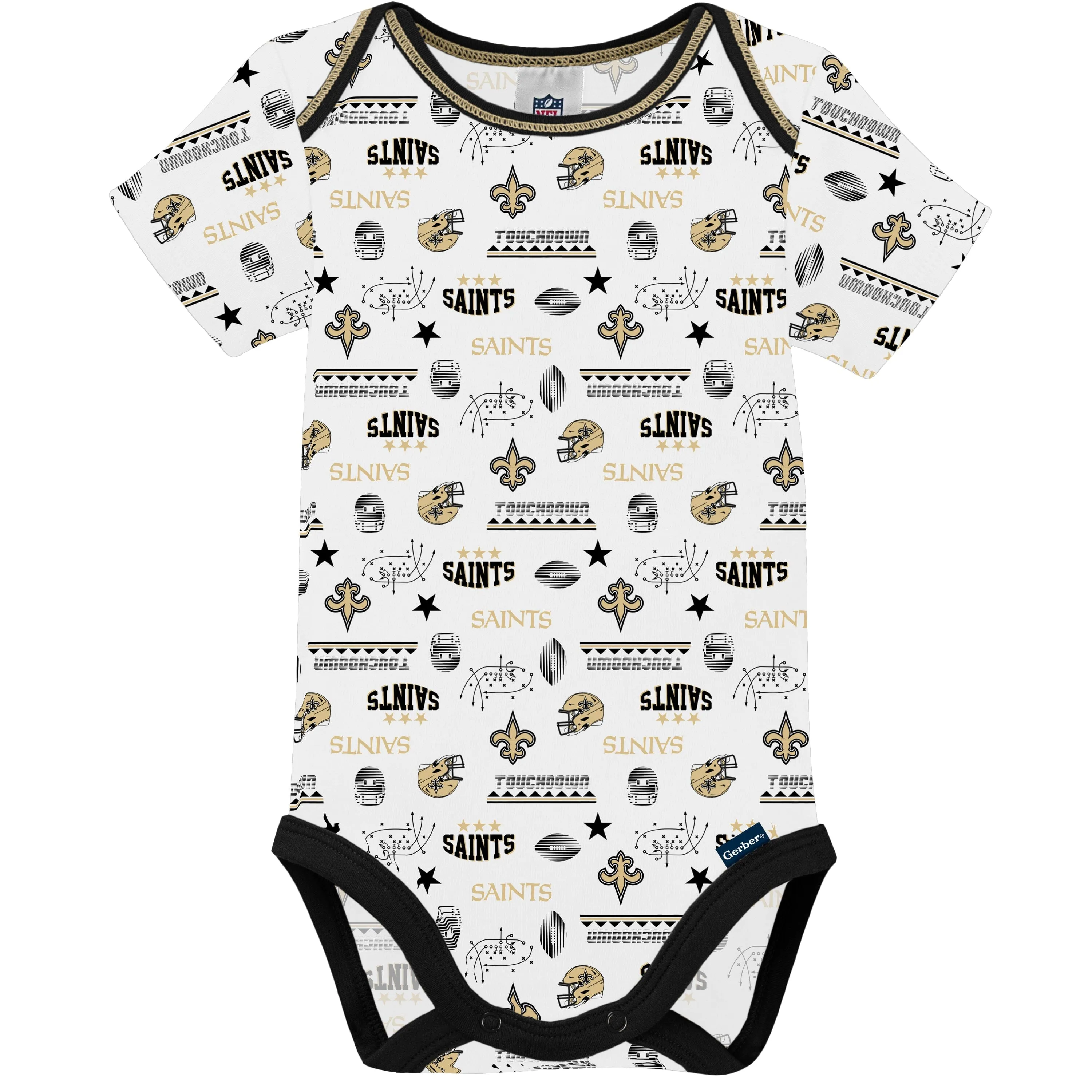 3-Pack Baby Boys Saints Short Sleeve Bodysuits