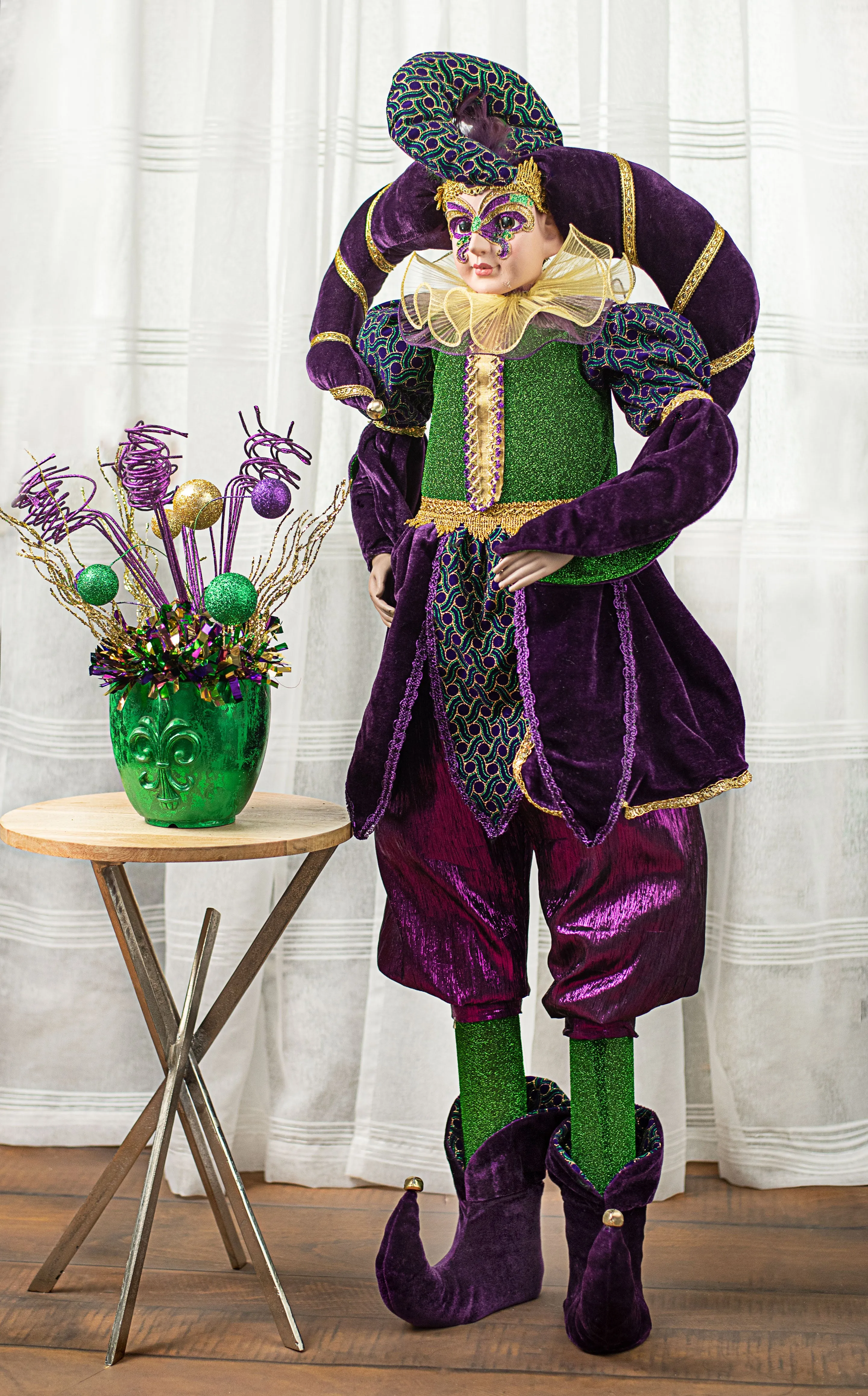 48" Standing Mardi Gras Jester Doll