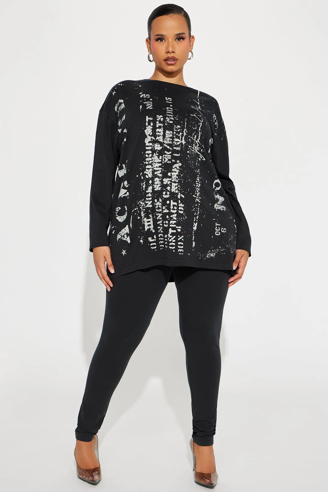 Area Codes Vintage Wash Legging Set - Black