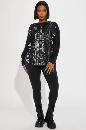 Area Codes Vintage Wash Legging Set - Black