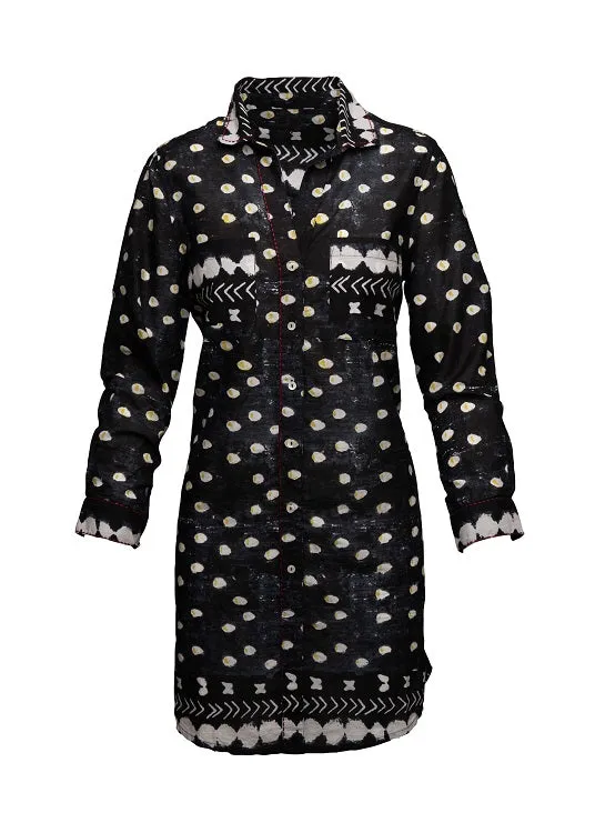 Artisan by KikiSol Black Spots Button Down Shirt