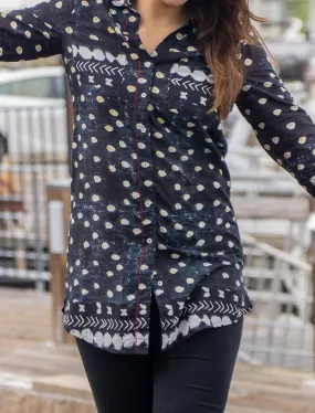 Artisan by KikiSol Black Spots Button Down Shirt
