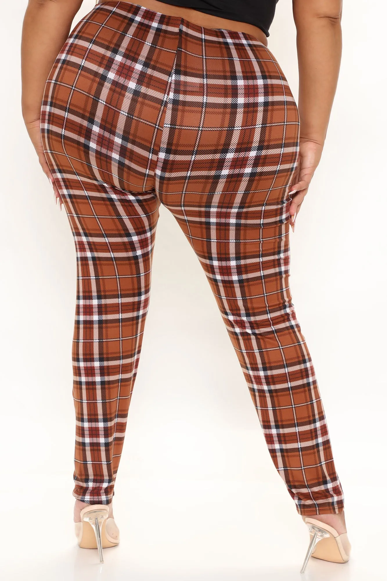 As If Plaid Leggings - Brown/combo