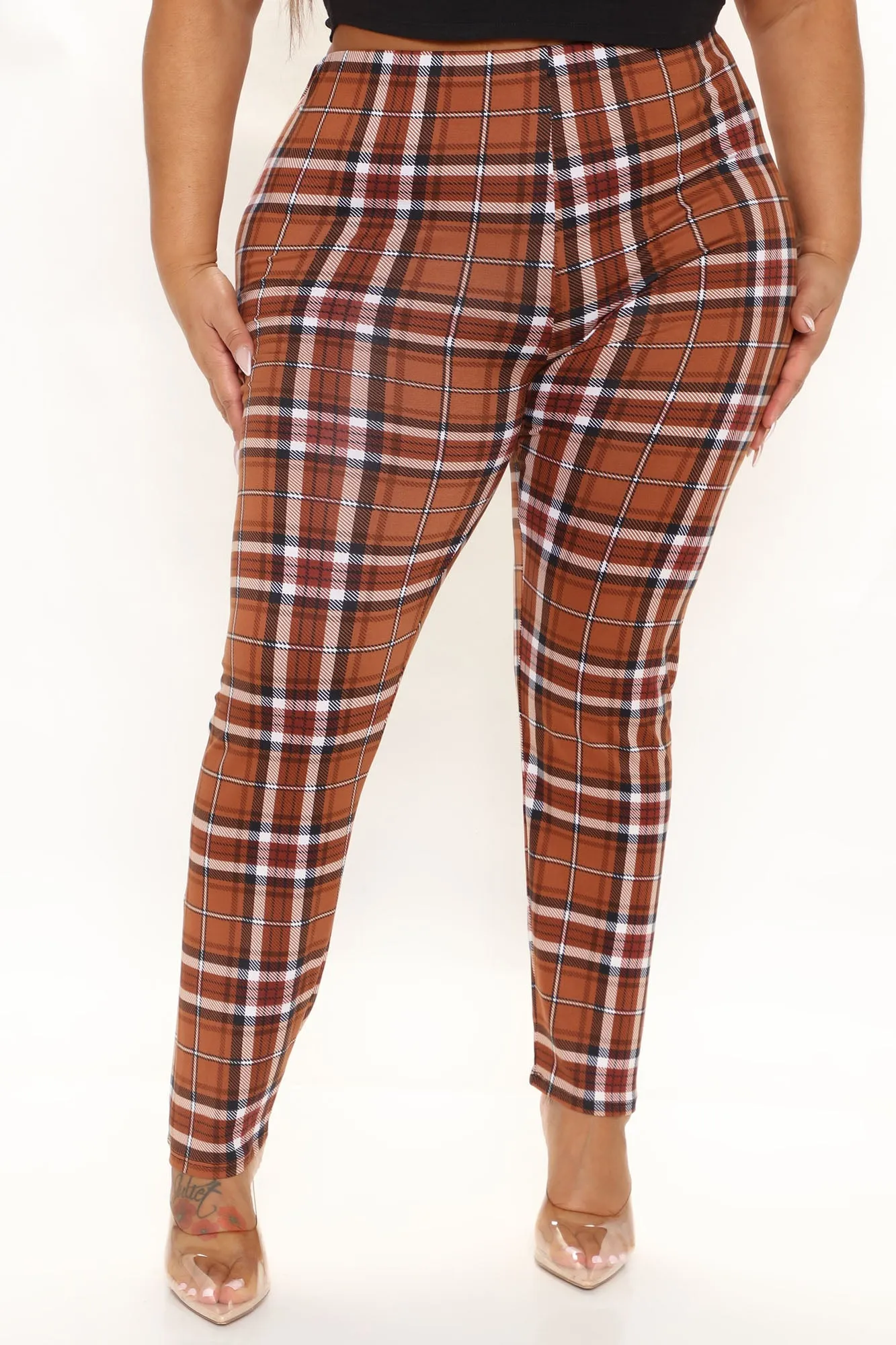 As If Plaid Leggings - Brown/combo