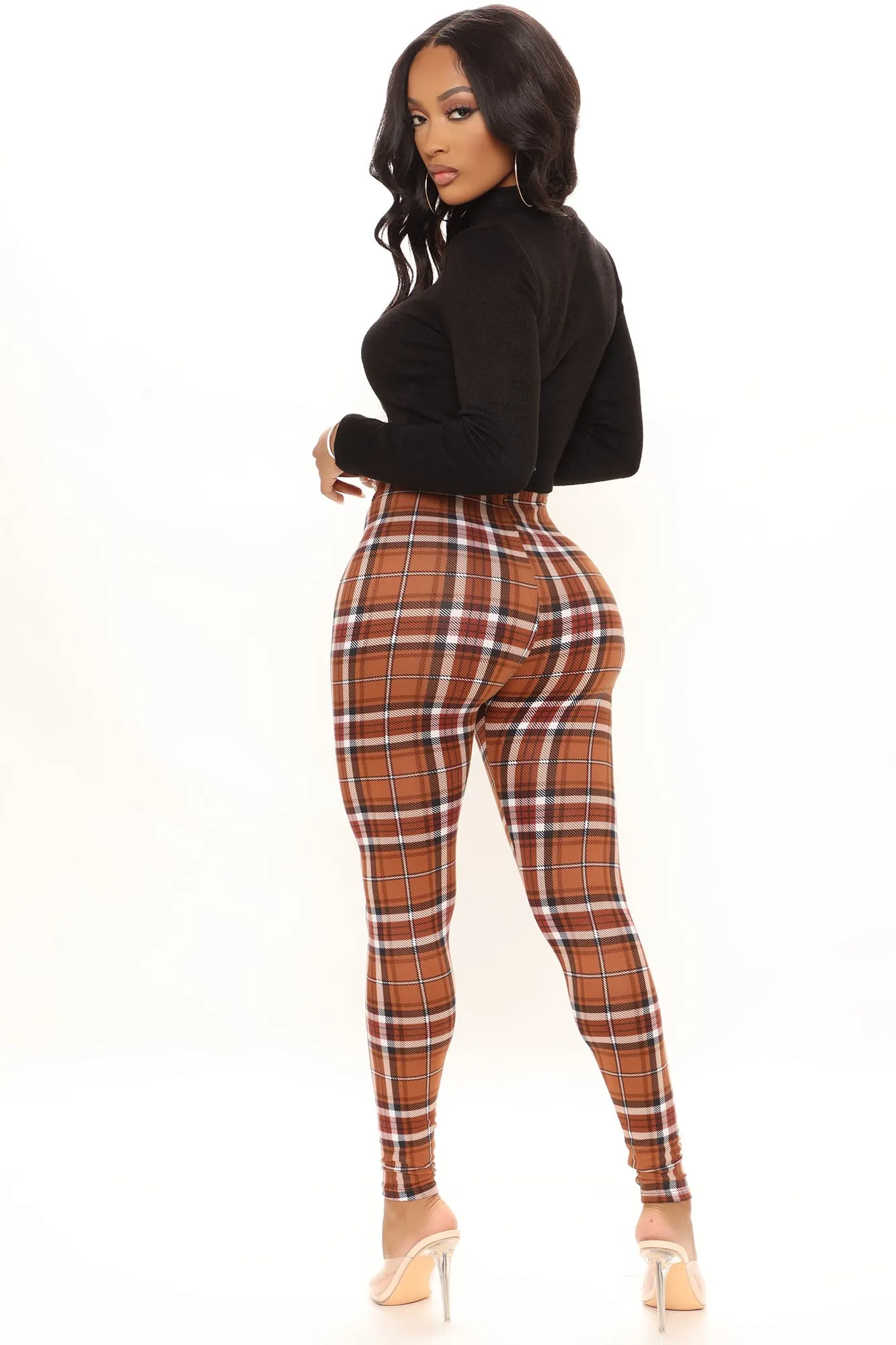 As If Plaid Leggings - Brown/combo