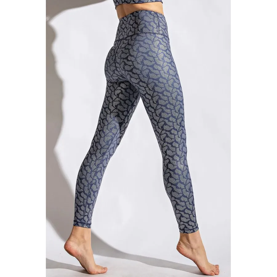 Athleisure Pants | Vintage Denim Geo Foil Print