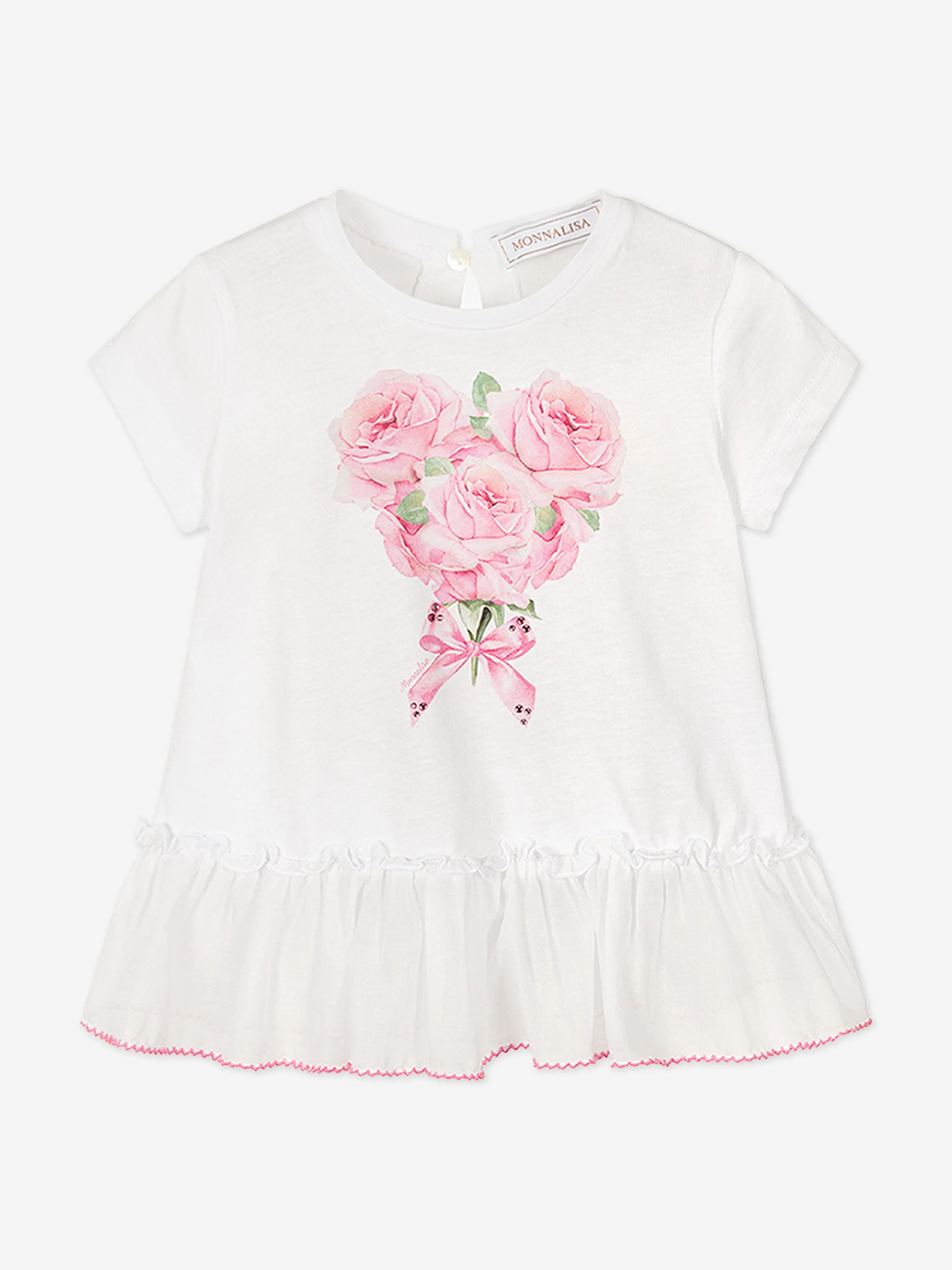 Baby Girls T-Shirt and Leggings Set in White