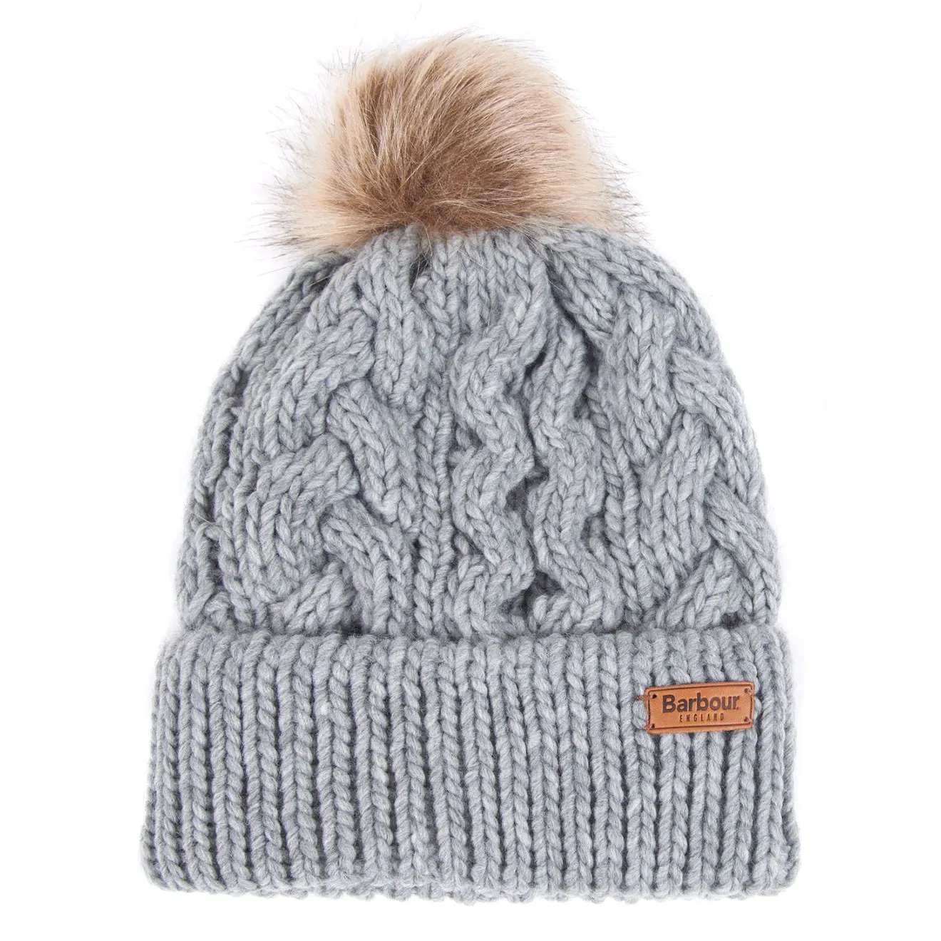Barbour Womens Penshaw Beanie Hat Grey