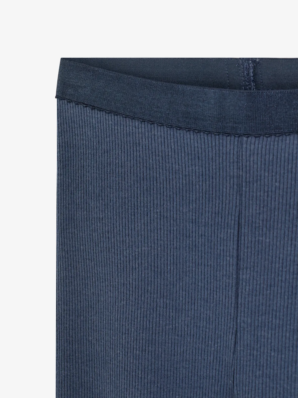 Basic Modal Rib Leggings - Kids - Vintage Blue