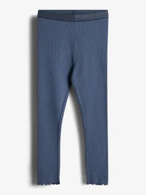 Basic Modal Rib Leggings - Kids - Vintage Blue