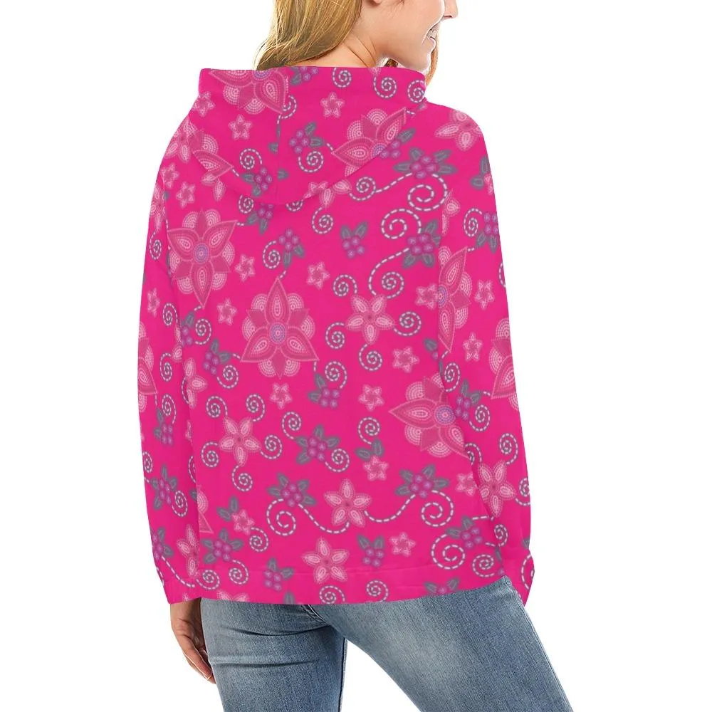 Berry Picking Pink Hoodie for Women (USA Size)