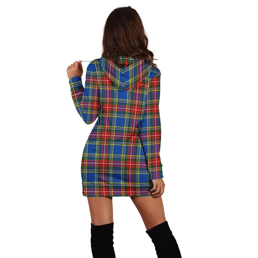 Bethune Tartan Hoodie Dress with Family Crest