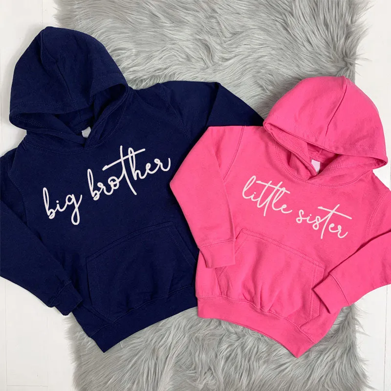 Big Brother/Little Sister Matching Script Hoodies (MRK X)