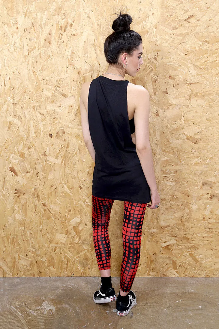 Black And Red Square Eyed Leggings
