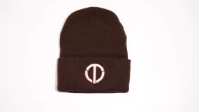 Brown PT Beanie Pink Logo