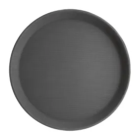 C557 Kristallon Polypropylene Round Non-Slip Tray Black 356mm