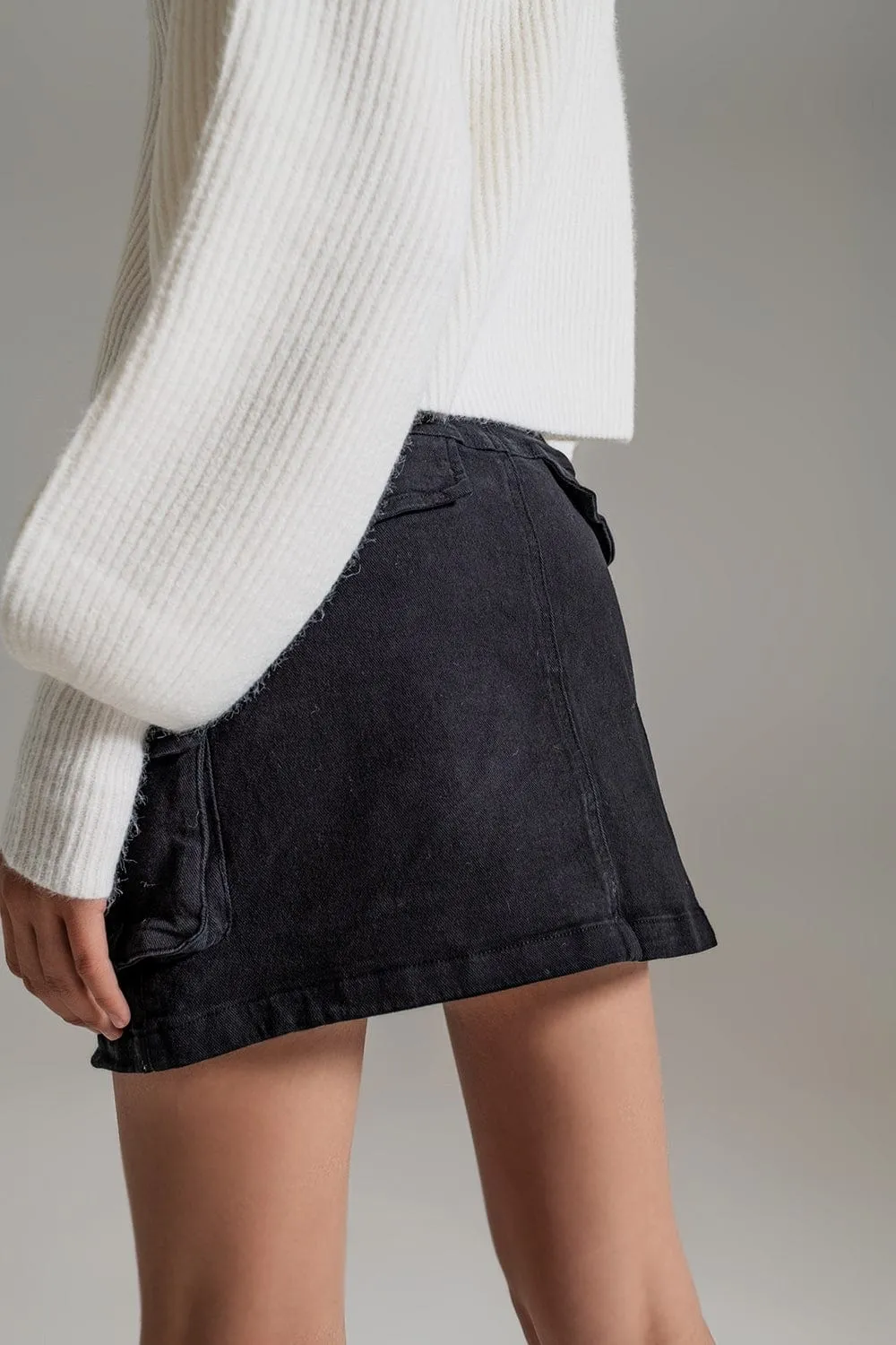 Cargo Mini Skirt In Black