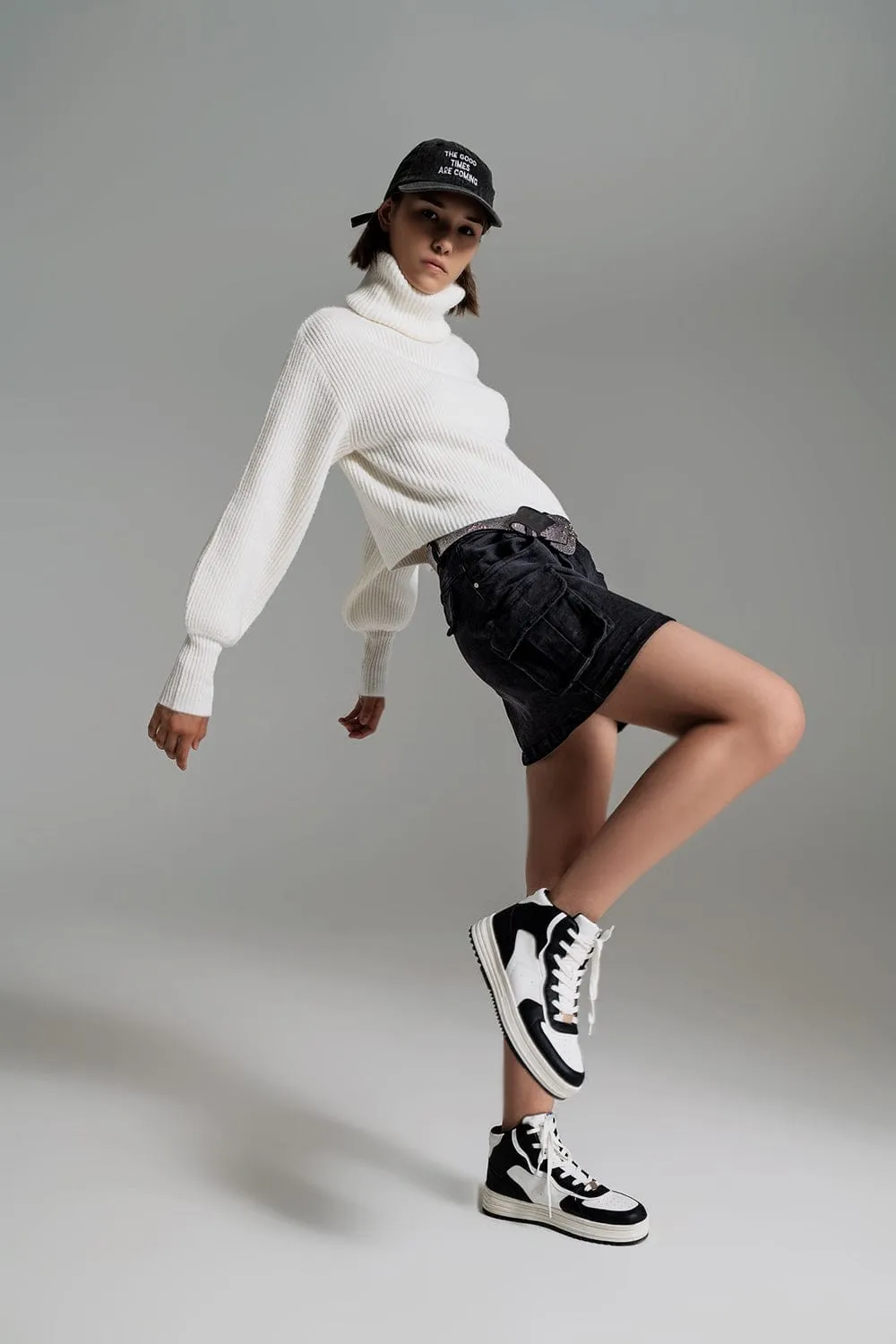 Cargo Mini Skirt In Black
