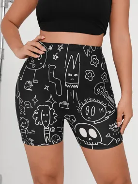 Cartoon Short Plus Size Leggings