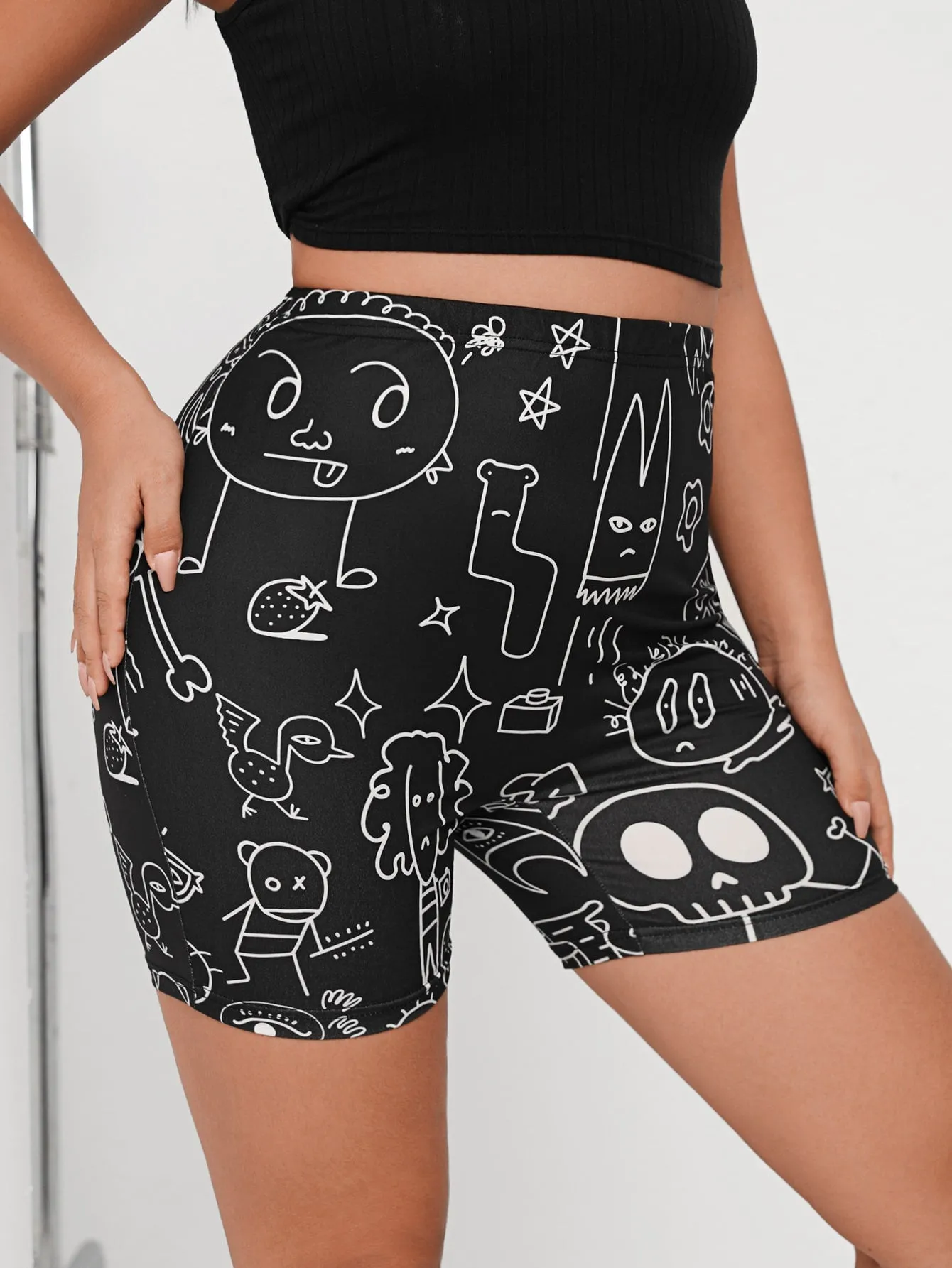 Cartoon Short Plus Size Leggings