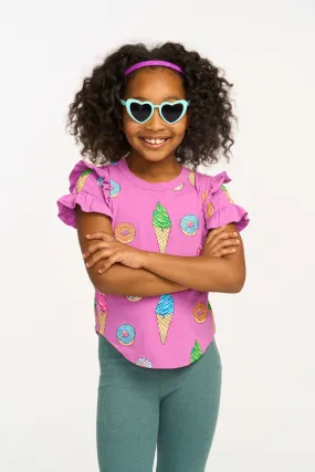 Chaser Sweets Ruffle Sleeve Tee