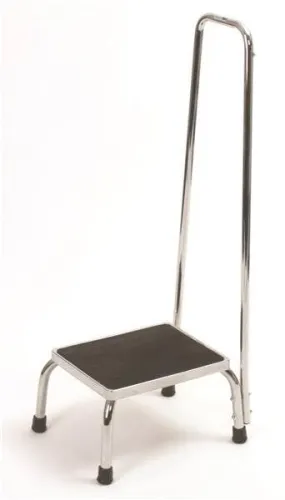 Chrome Step Stool with handrail