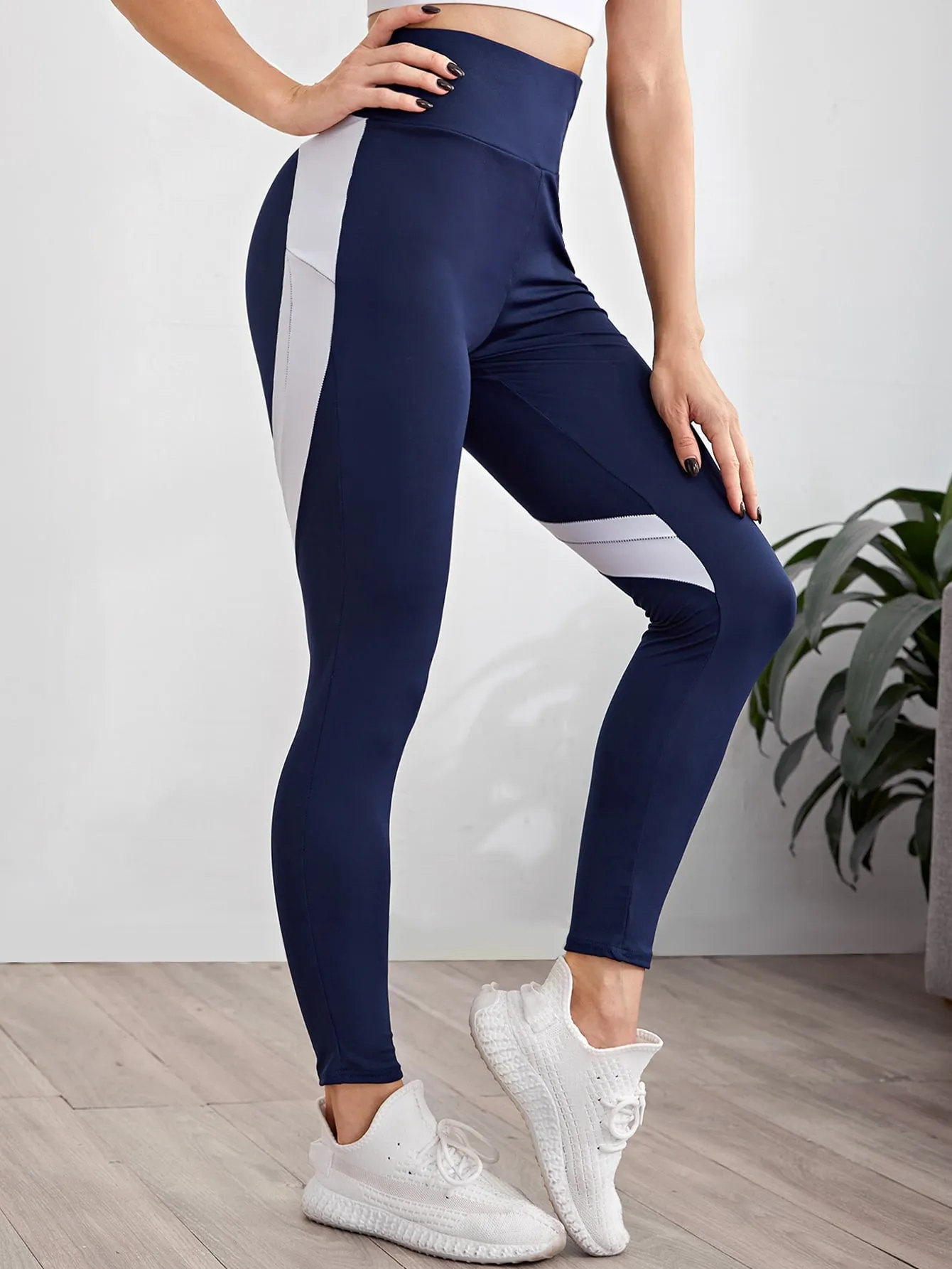 Colorblock High Waist Long Women Sports Leggings
