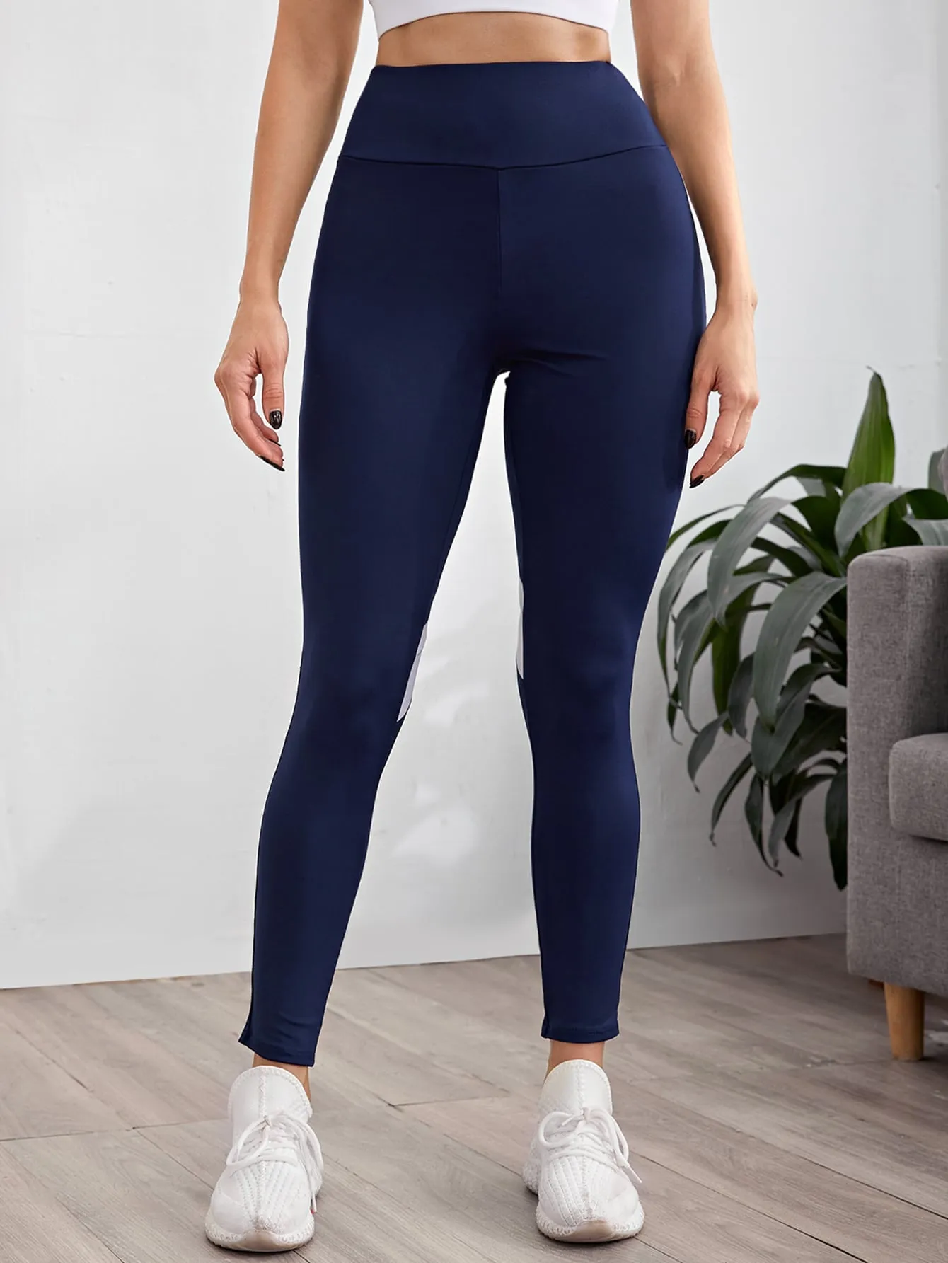 Colorblock High Waist Long Women Sports Leggings