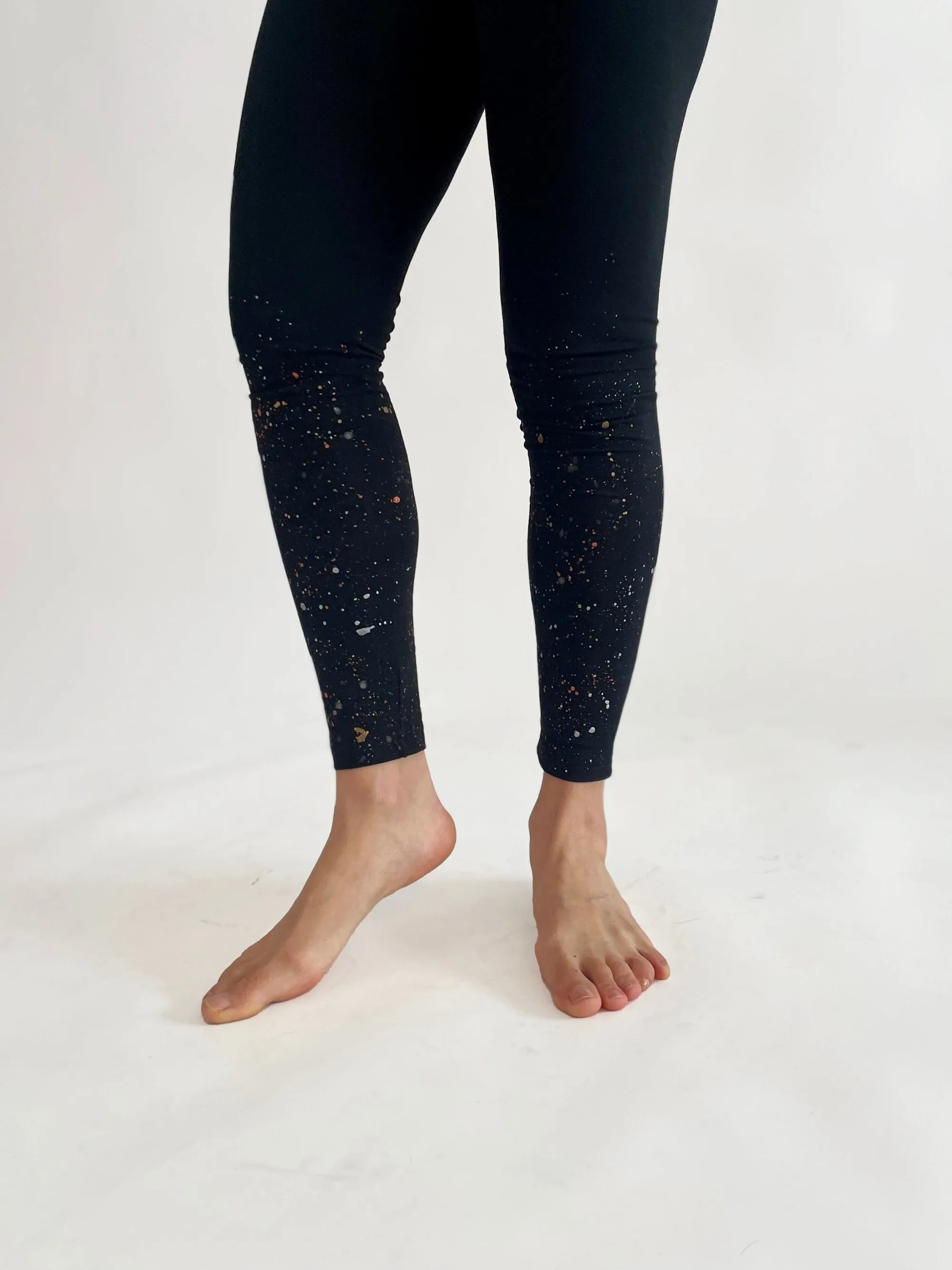 Cotton Leggings - Metallic Galaxy Drip Drop