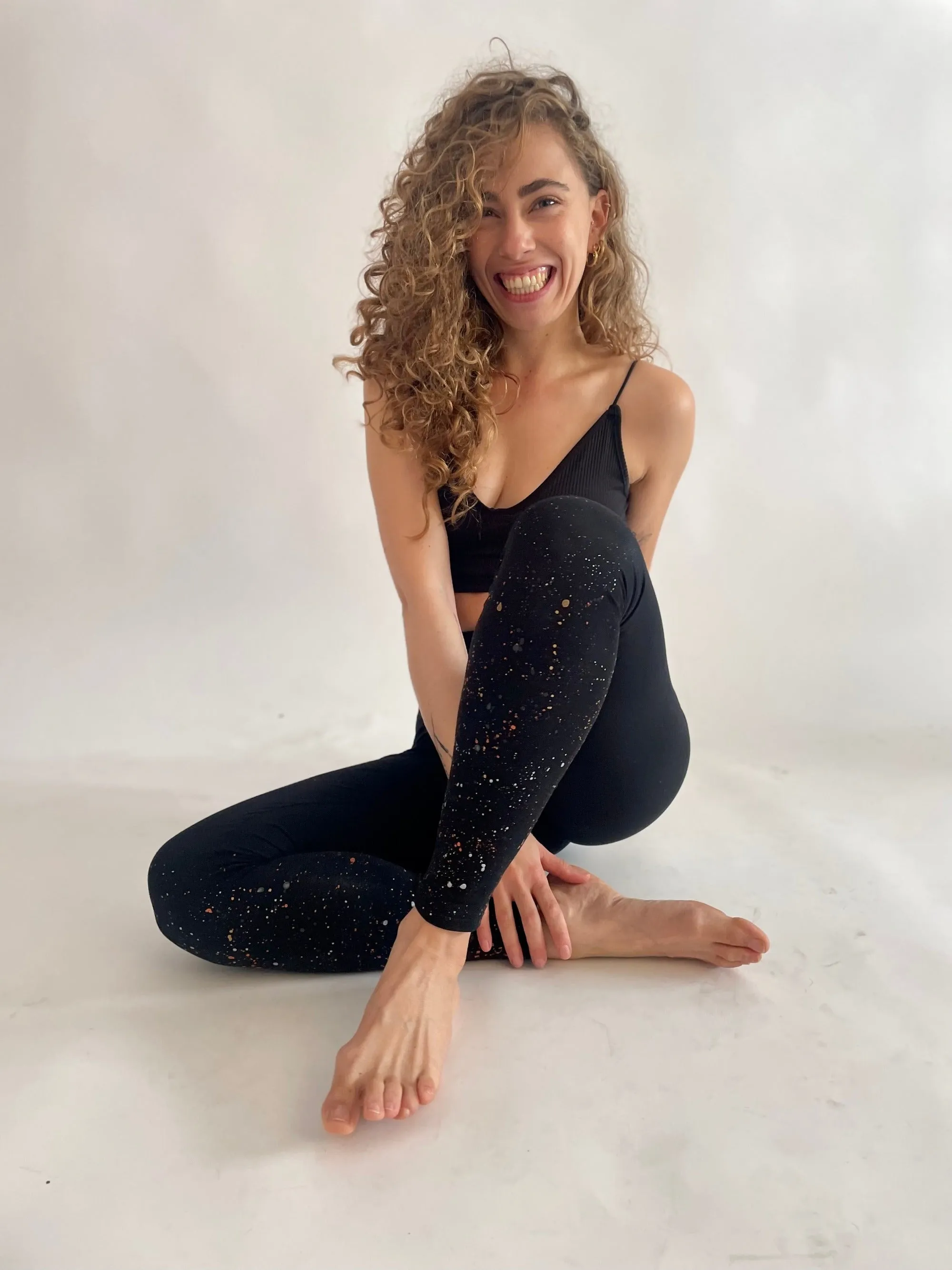 Cotton Leggings - Metallic Galaxy Drip Drop