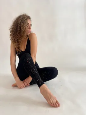 Cotton Leggings - Metallic Galaxy Drip Drop
