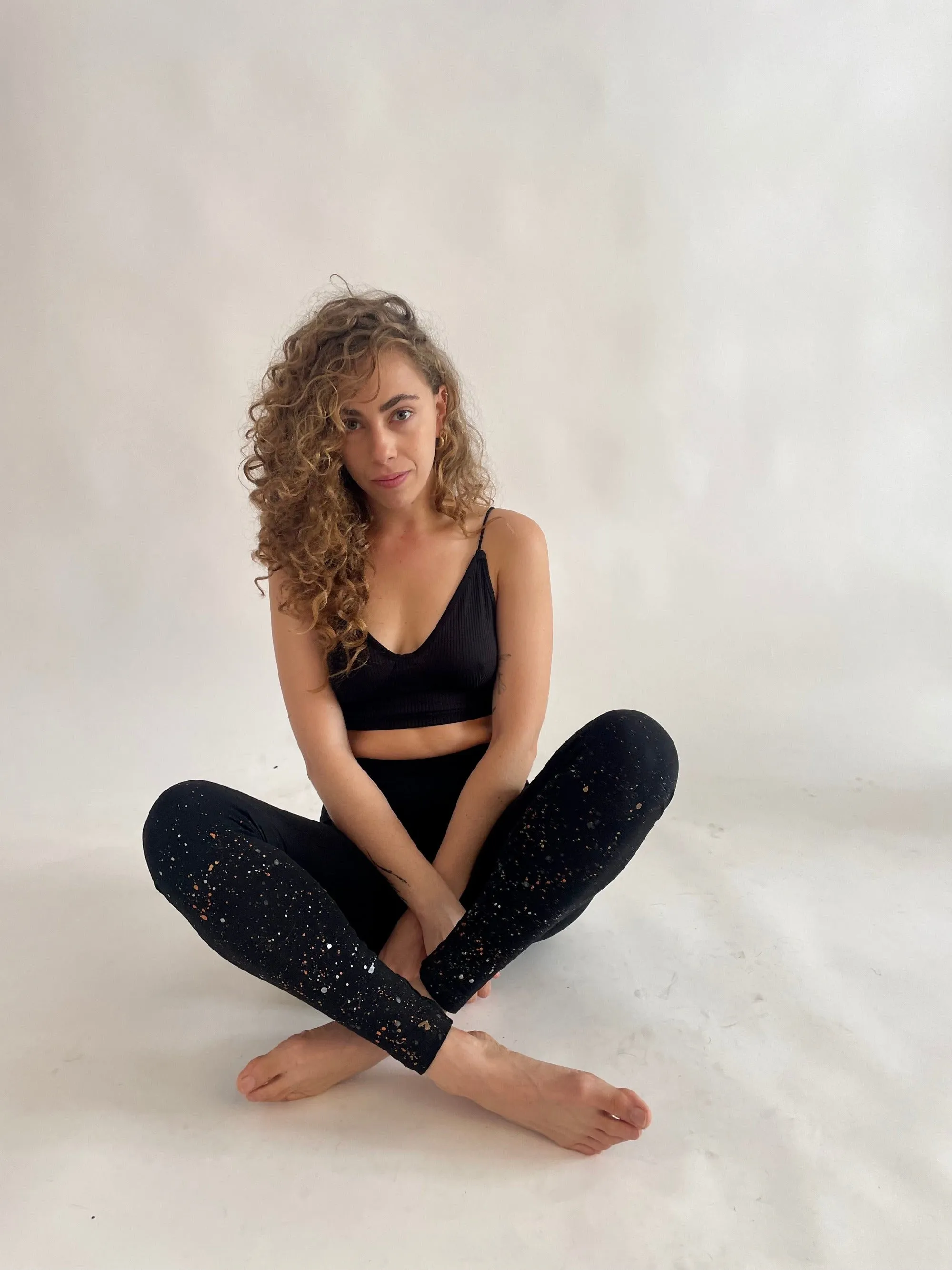 Cotton Leggings - Metallic Galaxy Drip Drop