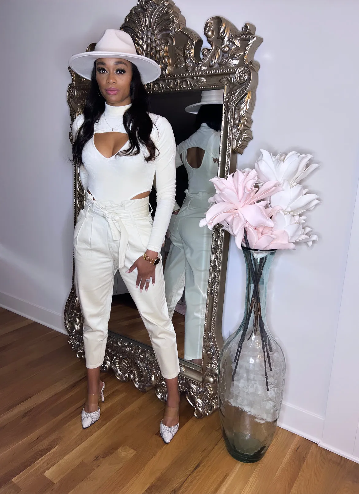 Cream 2-Piece Bodysuit