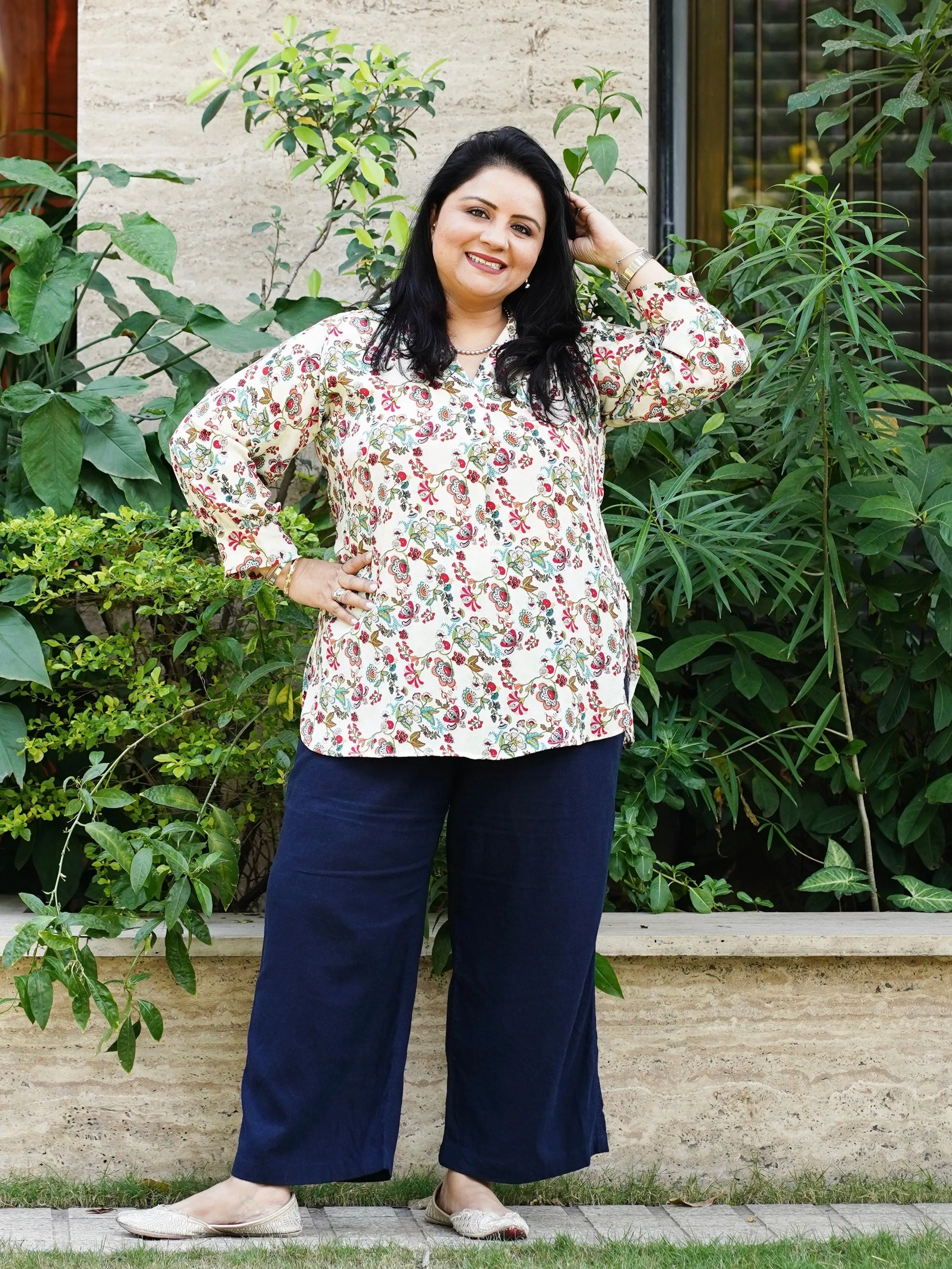 Cream Chintz Top