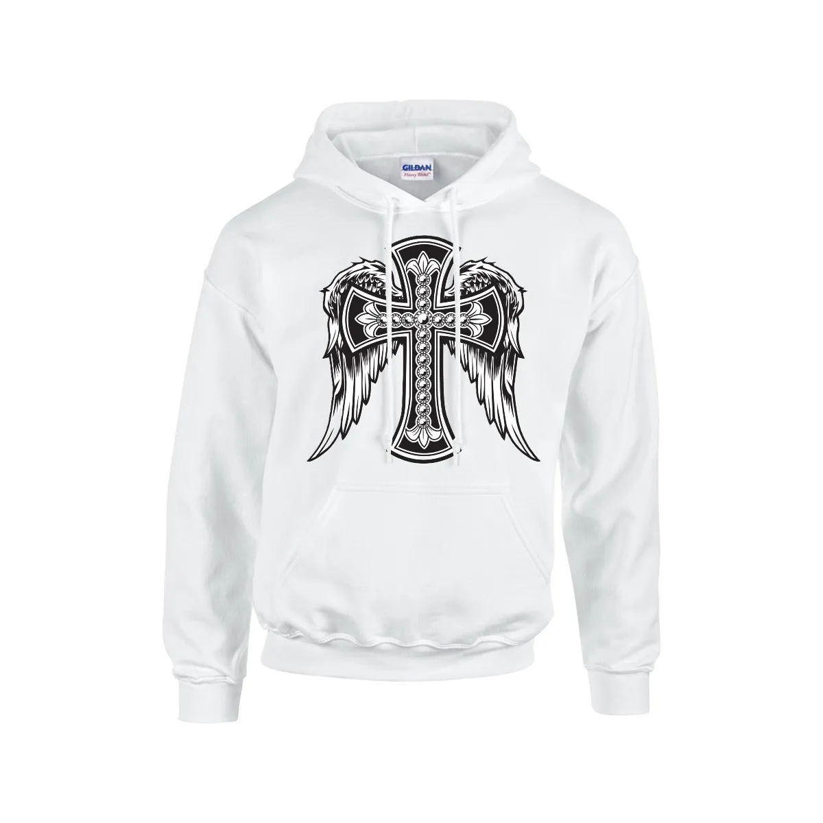 CROSS WITH WINGS Men's Hoodie For The USA |Gildan 18500
