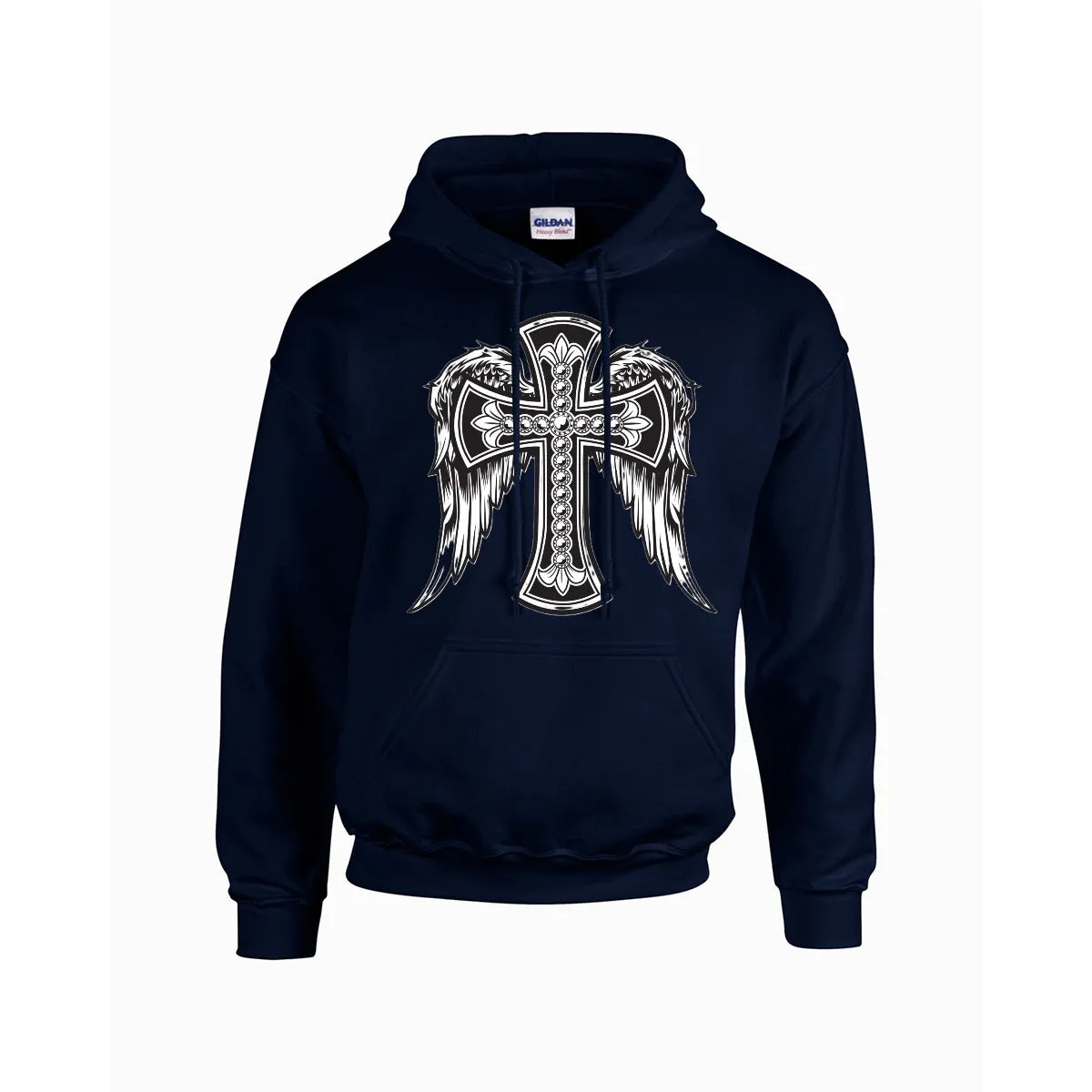 CROSS WITH WINGS Men's Hoodie For The USA |Gildan 18500