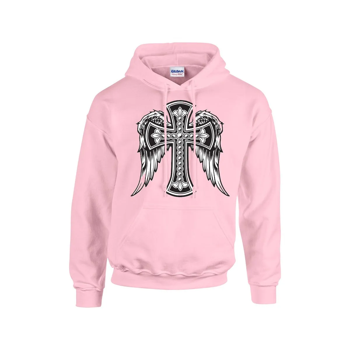 CROSS WITH WINGS Men's Hoodie For The USA |Gildan 18500