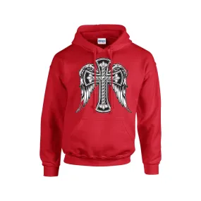CROSS WITH WINGS Men's Hoodie For The USA |Gildan 18500