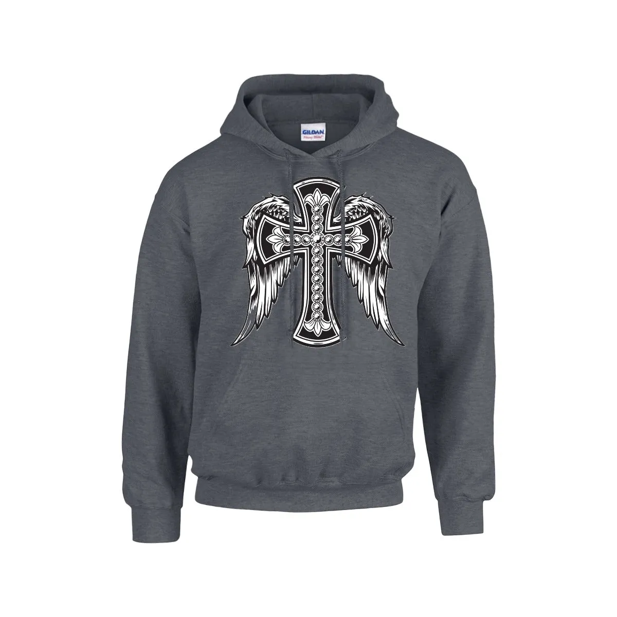 CROSS WITH WINGS Men's Hoodie For The USA |Gildan 18500