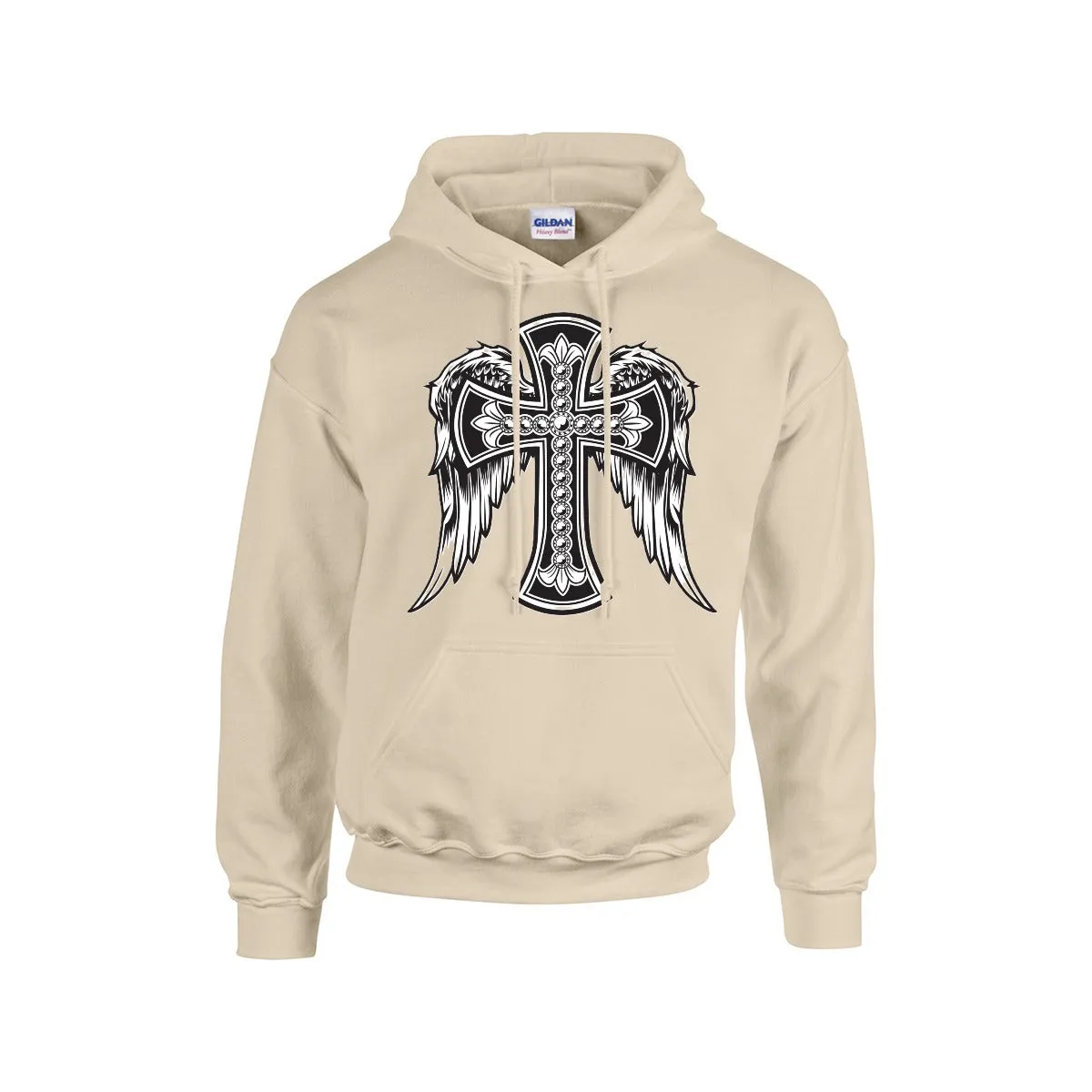 CROSS WITH WINGS Men's Hoodie For The USA |Gildan 18500