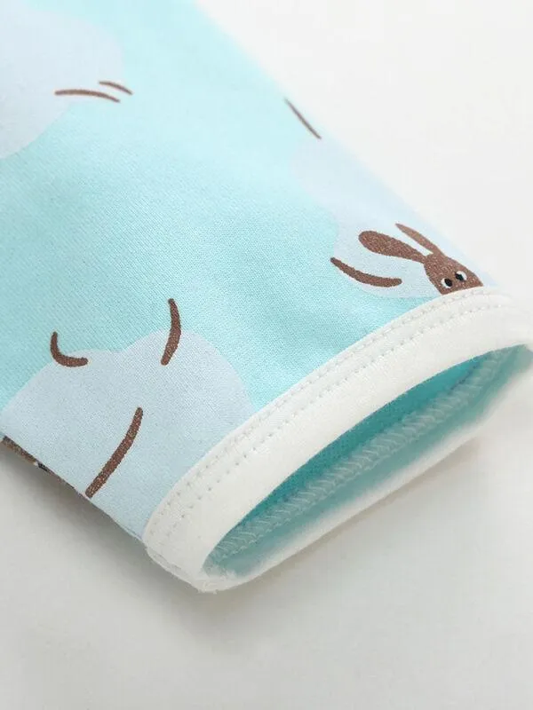Cute Sheep Printed Long Sleeve Bodysuits for Infant Babies