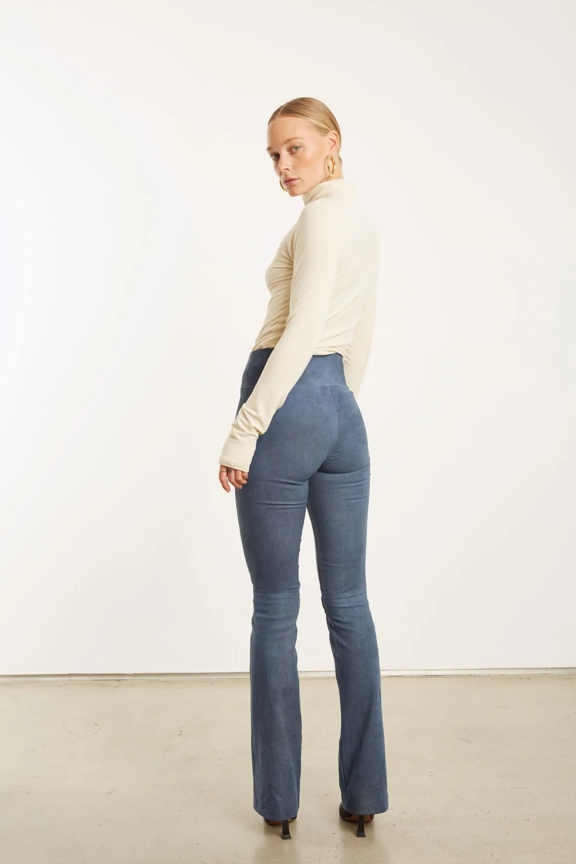Denim Suede Micro Flare