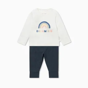 Dream Big Slogan Long Sleeve T-Shirt & Ribbed Leggings Outfit