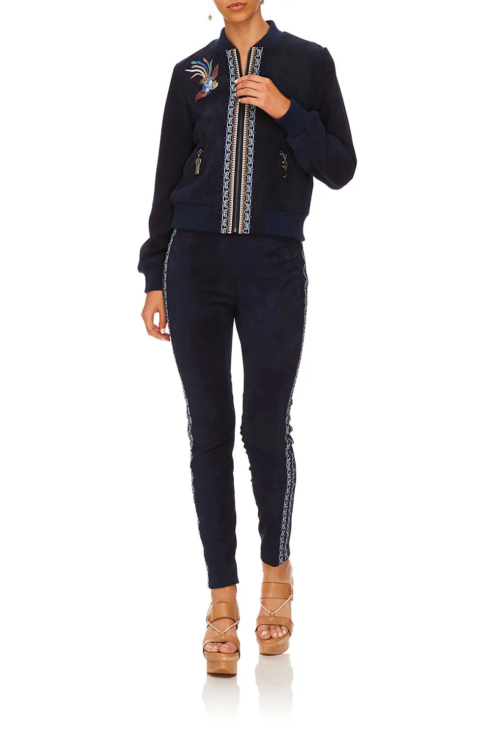 ELASTIC WAISTBAND SUEDE LEGGING FOR THE FANS