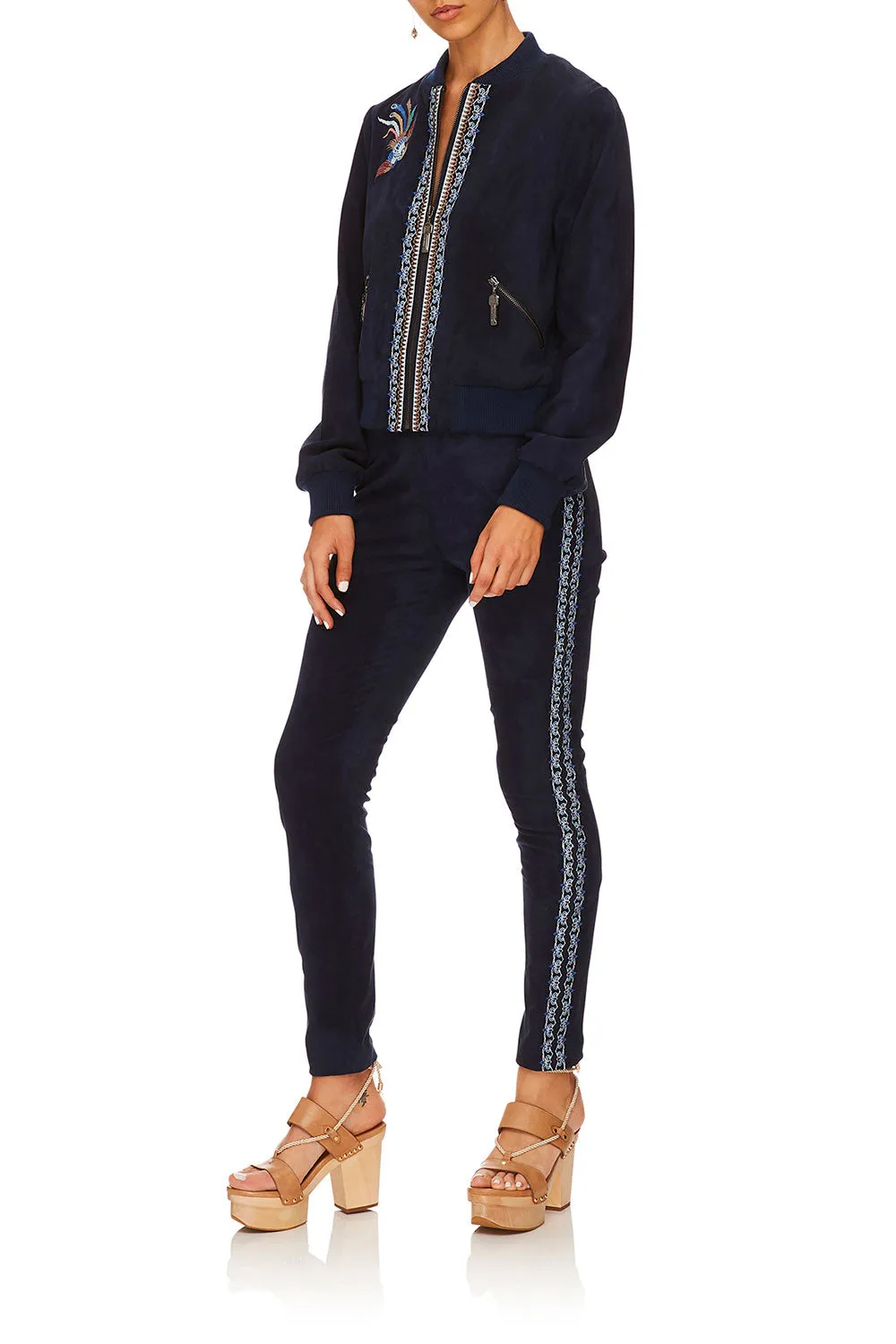 ELASTIC WAISTBAND SUEDE LEGGING FOR THE FANS