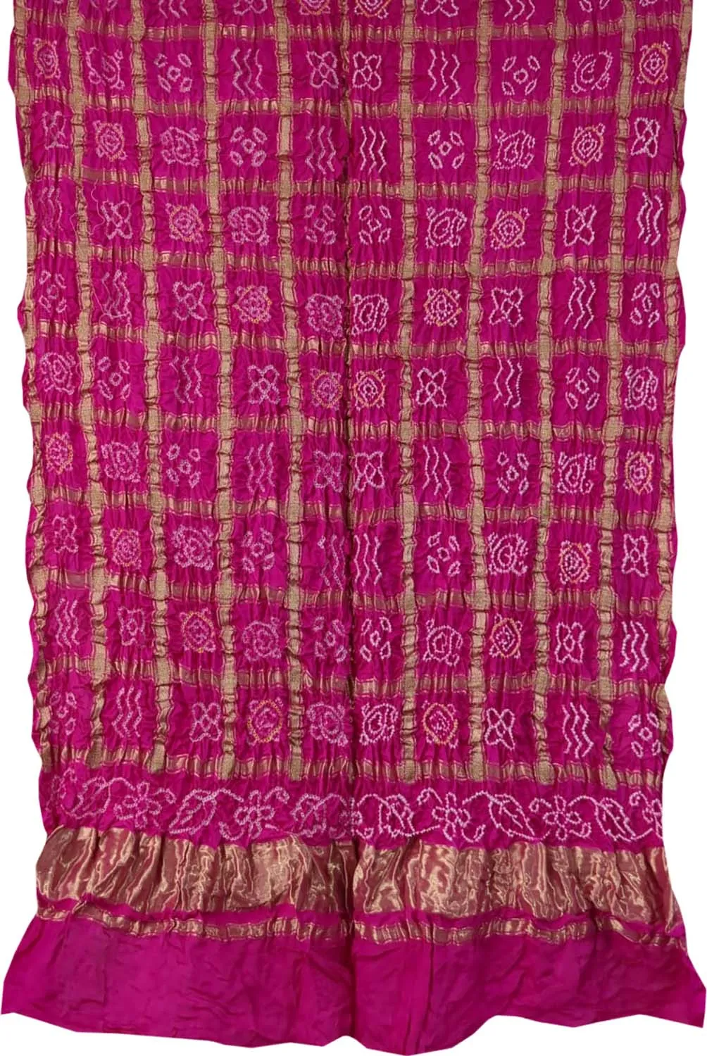 Elegant Pink Bandhani Gharchola Design Pure Gajji Silk Dupatta