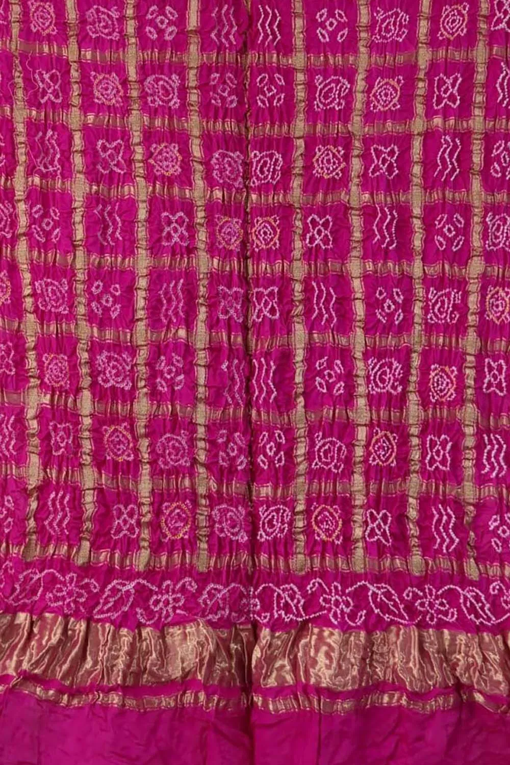 Elegant Pink Bandhani Gharchola Design Pure Gajji Silk Dupatta